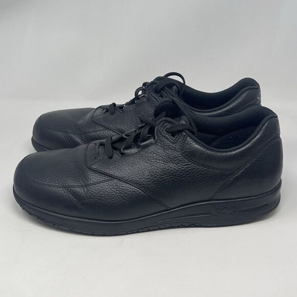 SAS Guardian Shoes Mens 10.5 M Black Leather Comfort Slip Resist Lace Sneakers - Picture 2 of 16